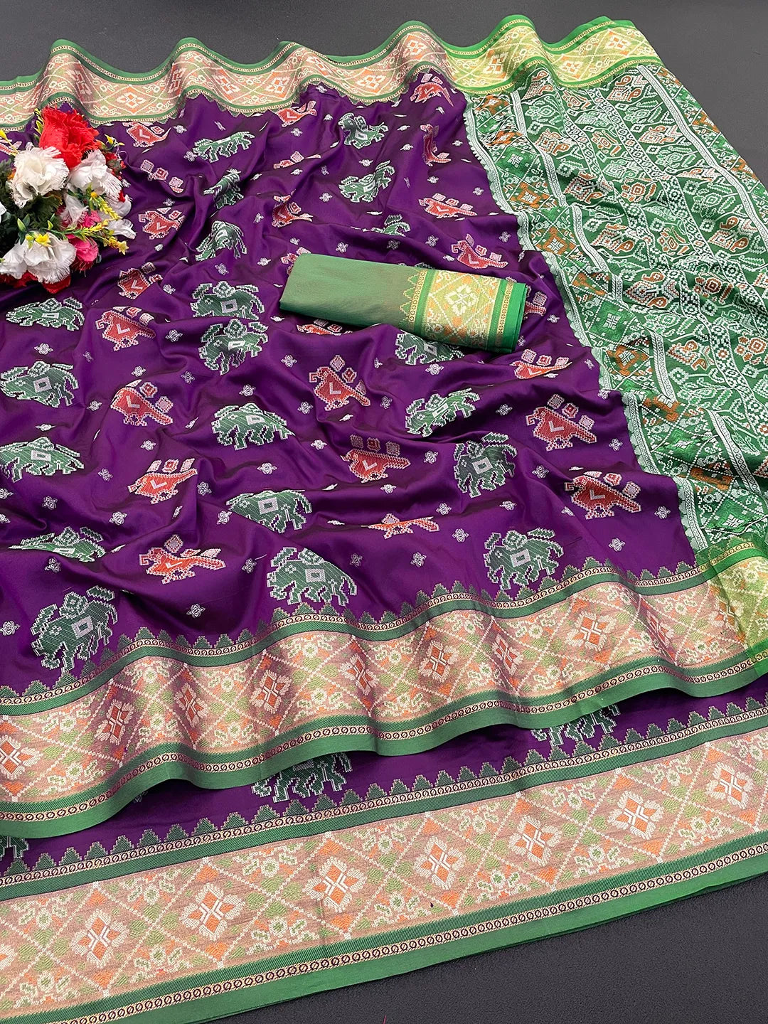 Woven Banarasi Patola Jacquard Pure Silk Saree