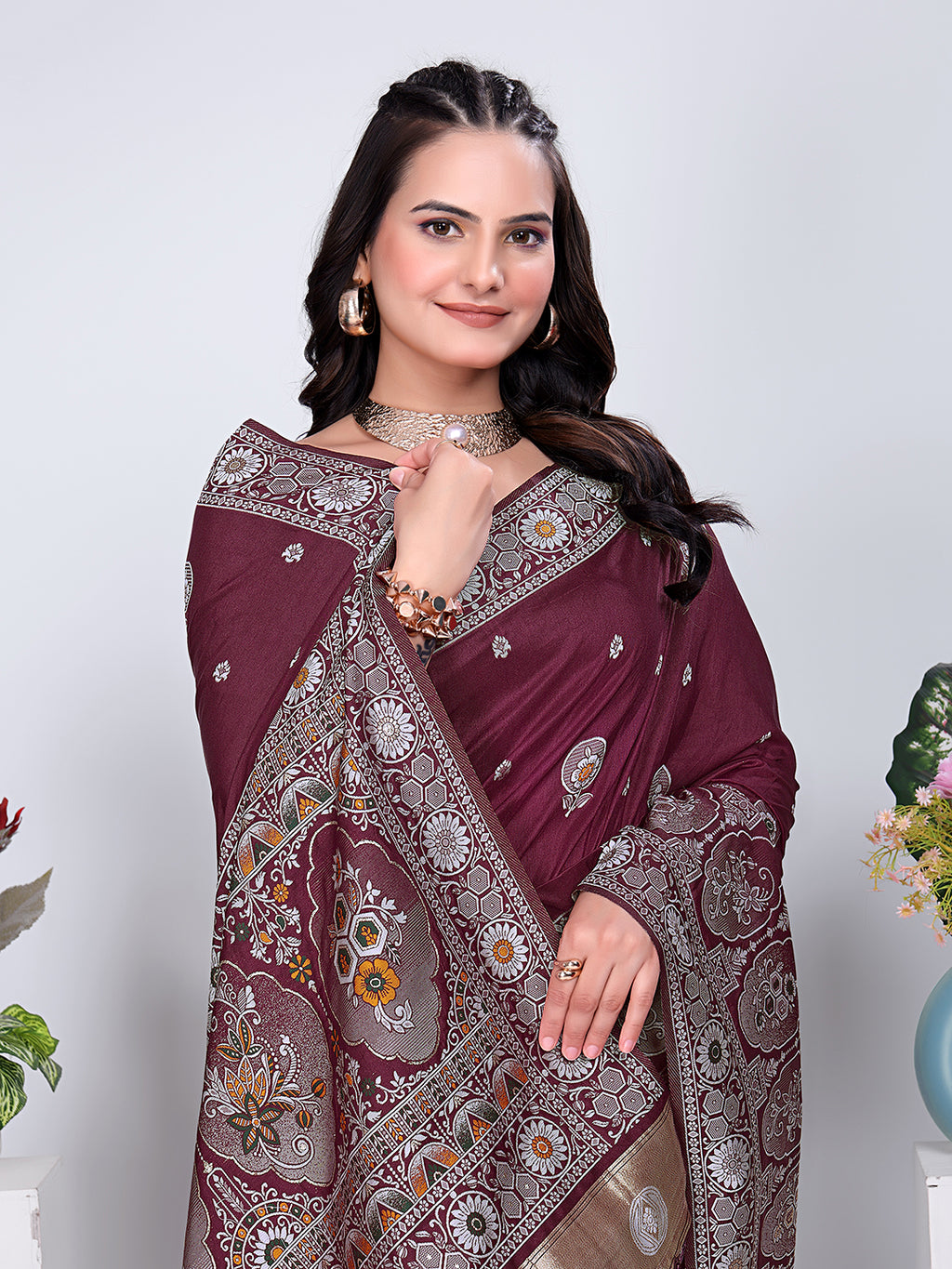 Patola Silk Saree with Traditional Pallu and Tassel Border