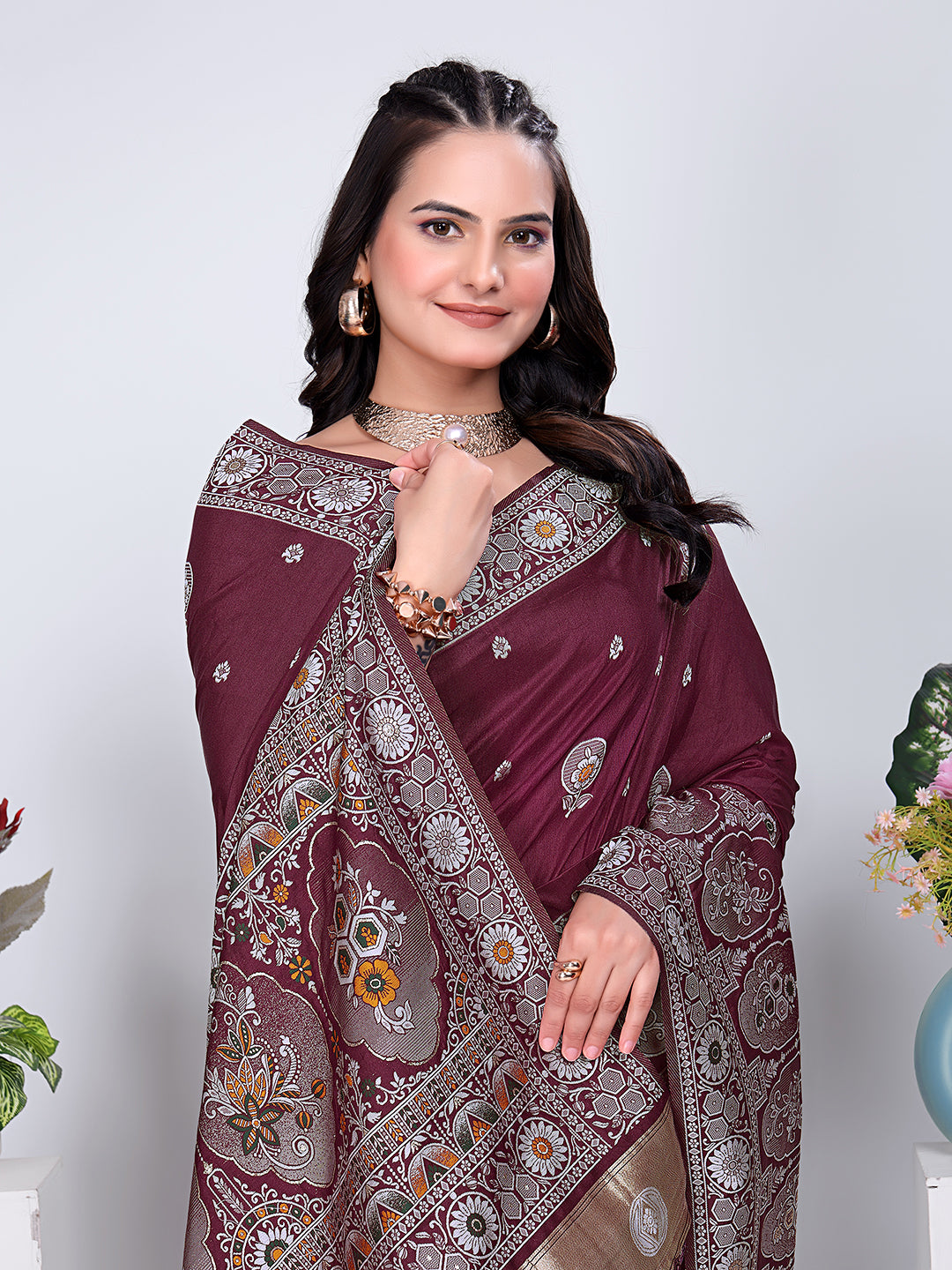 Patola Silk Saree with Traditional Pallu and Tassel Border