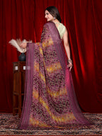 Heavy Chiffon Color Block Printed Ready-to-Wear Saree