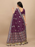 Patola Print Cotton Silk Saree with Tassel Border Pallu
