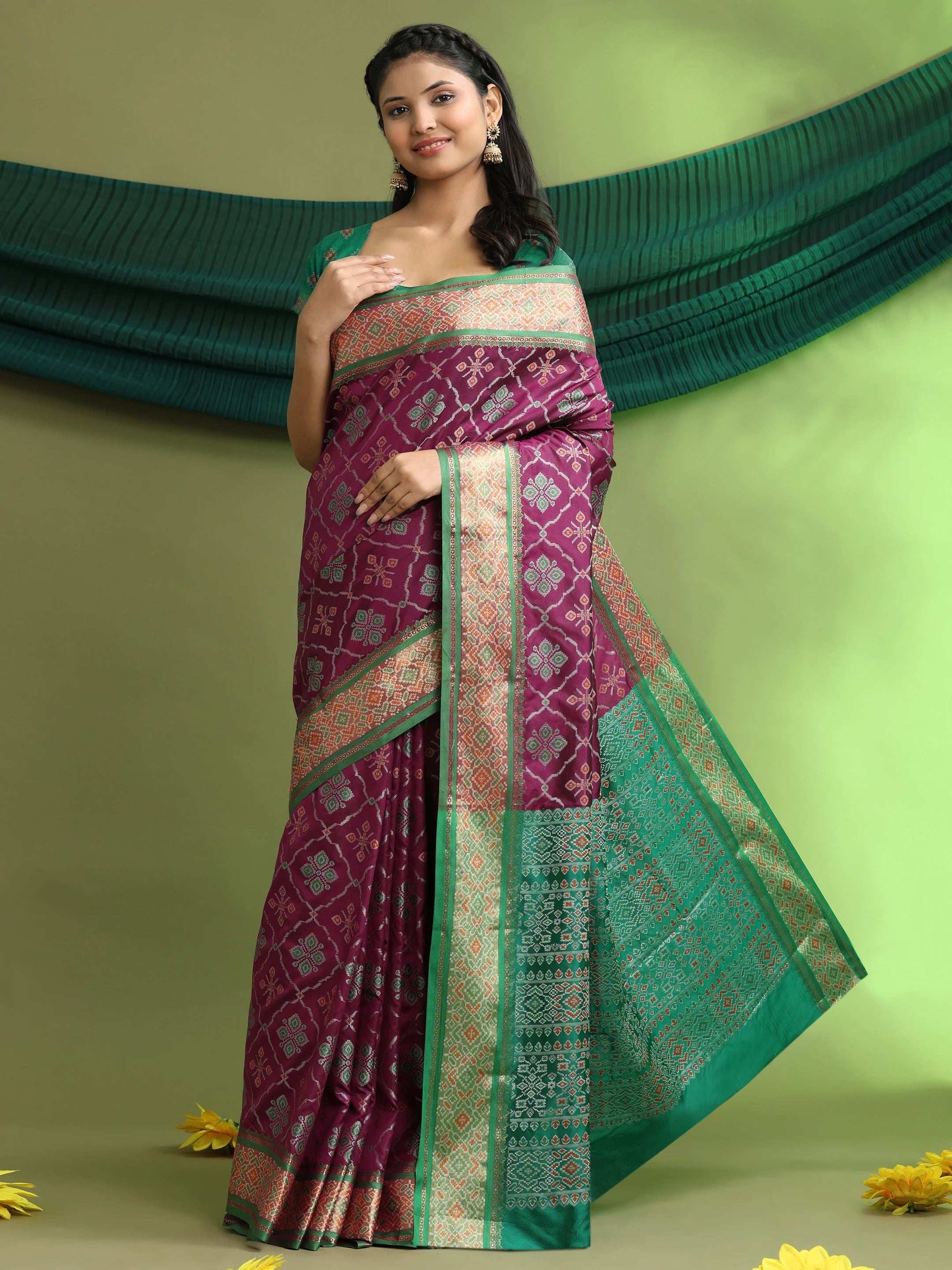 Woven Banarasi Patola Jacquard Pure Silk Saree