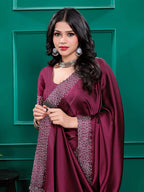 Silk  Siroski  Diamond Lace Work Saree