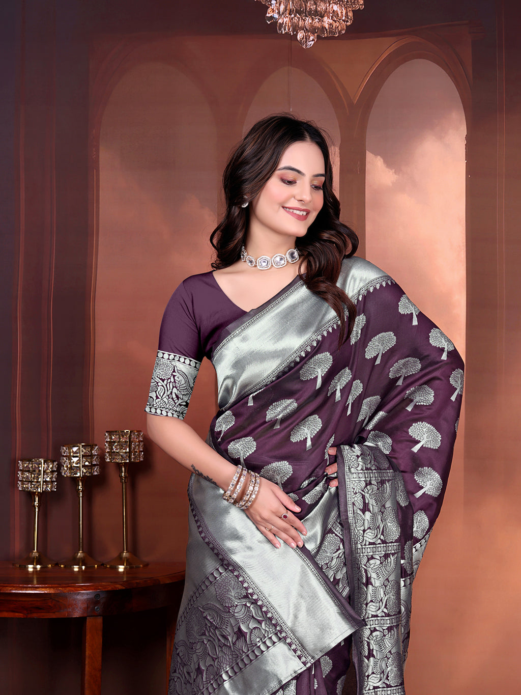 Ready to Wear Jacquard Pure Silk Saree