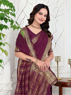 Ready-to-Wear Jacquard Saree in Crepe Banarasi Fabric