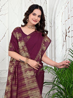 Ready-to-Wear Banarasi Jacquard Saree in Crepe Fabric