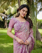Jimmy Chu Embroidered Saree with Gotta Patti Work