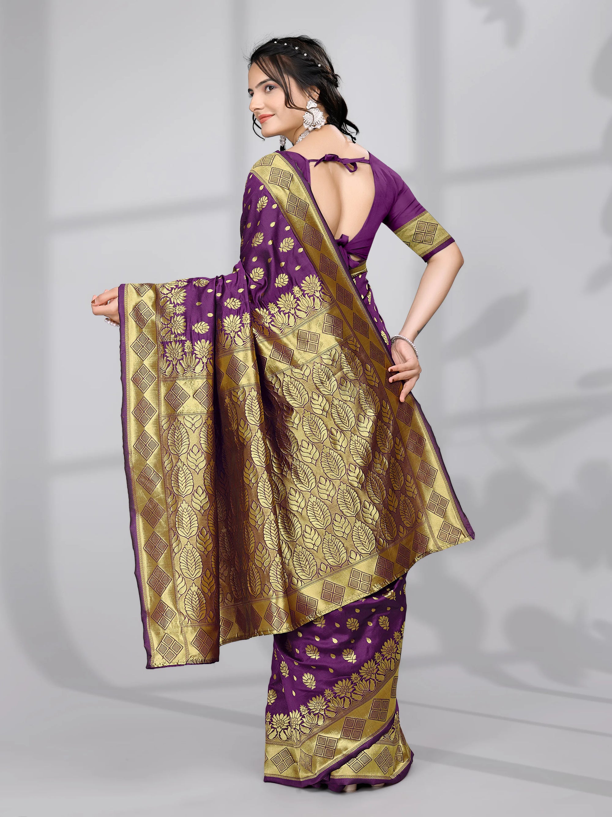 Ready to Wear Woven Banarasi Jacquard Pure Silk Saree