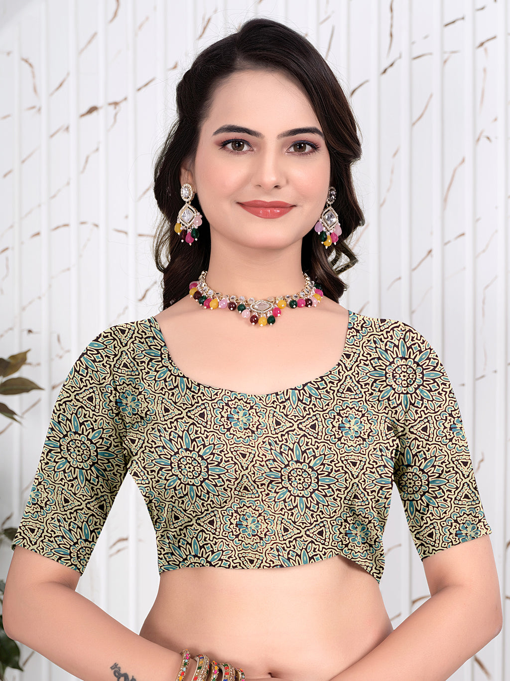 Abstract Printed Pure Crepe Silk Saree