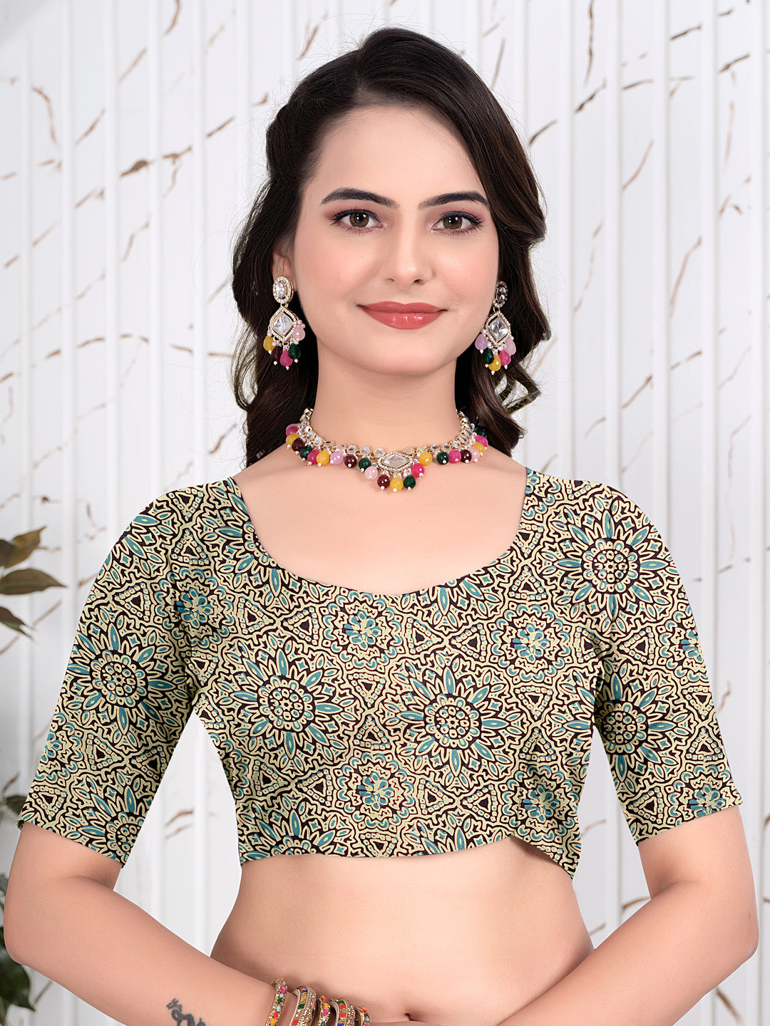 Abstract Printed Pure Crepe Silk Saree