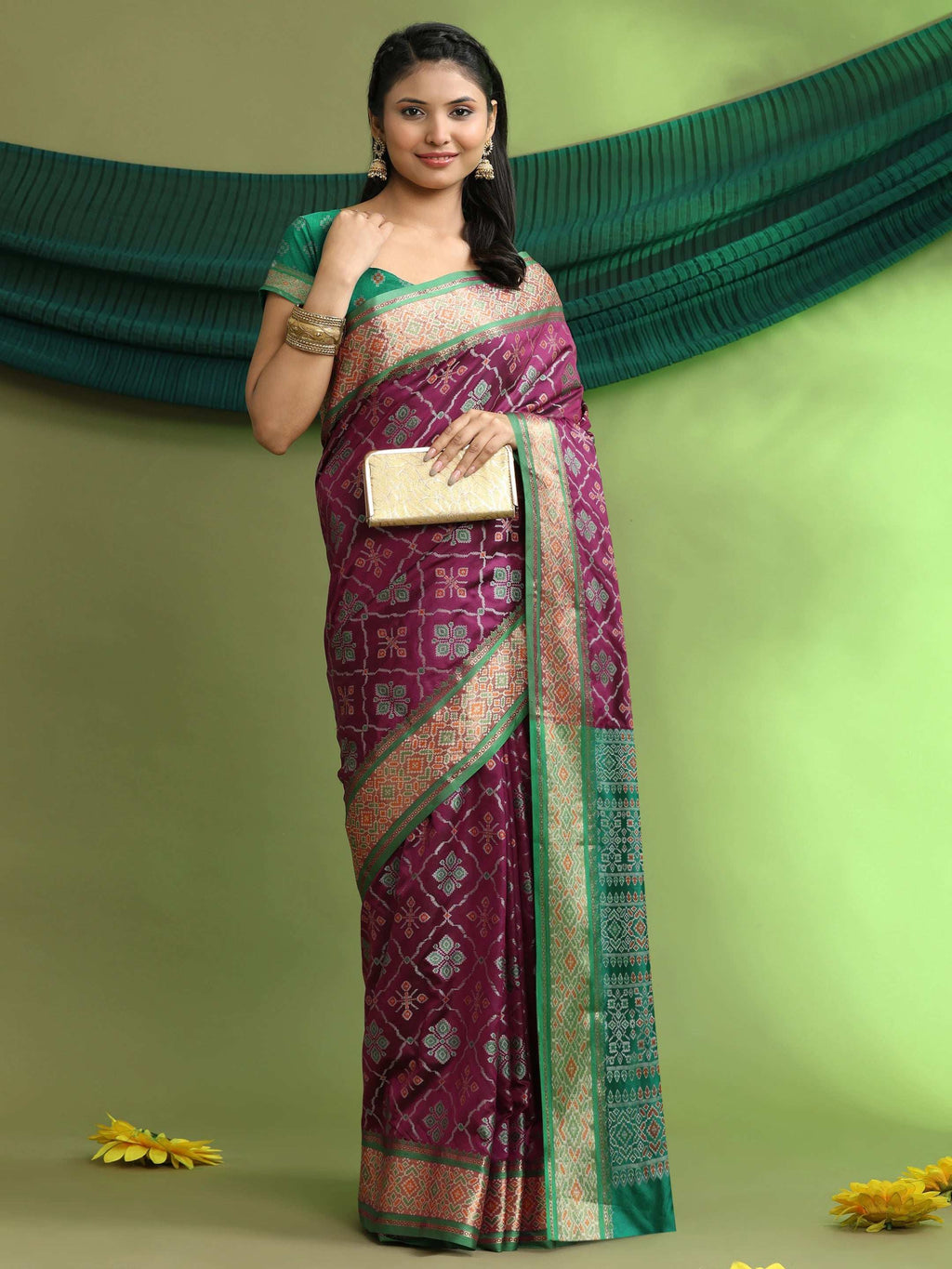 Woven Banarasi Patola Jacquard Pure Silk Saree