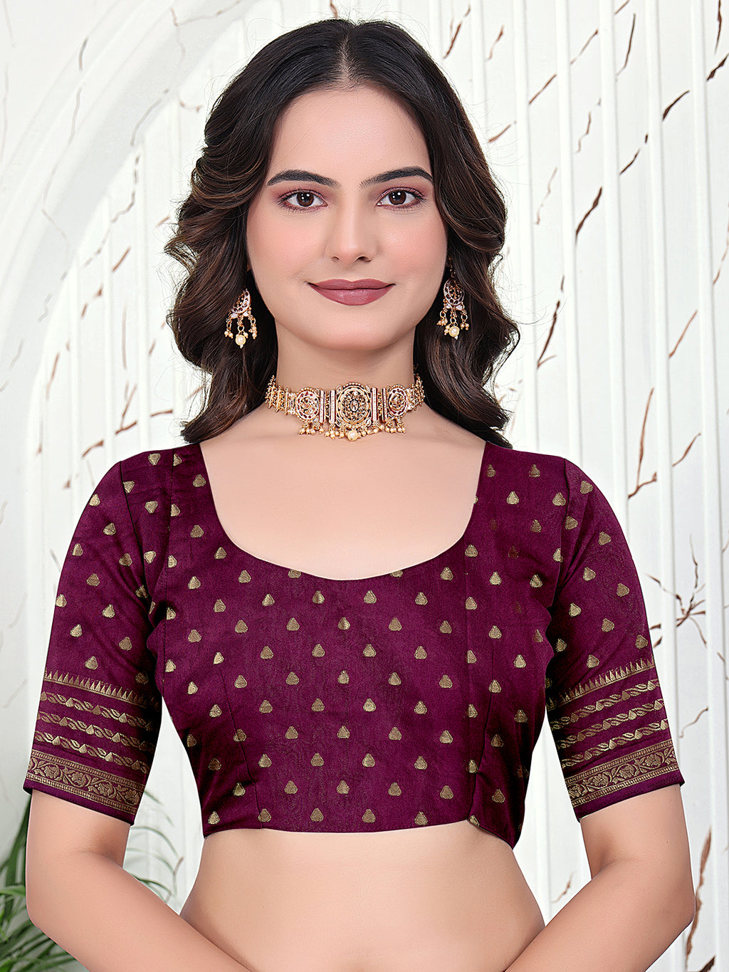 Banarasi Ready-to-Wear Jacquard Saree in Crepe Fabric