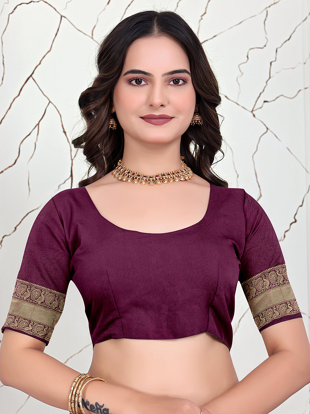 Ready-to-Wear Jacquard Saree in Crepe Banarasi Fabric