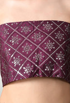Chinon Solid Saree with Embroidered Lace Border