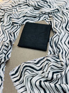 Chinon Silk Printed Saree with  Siroski Stone Border