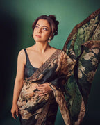 Bollywood Style Georgette Digital Print Saree with Embroidery & Satin Blouse