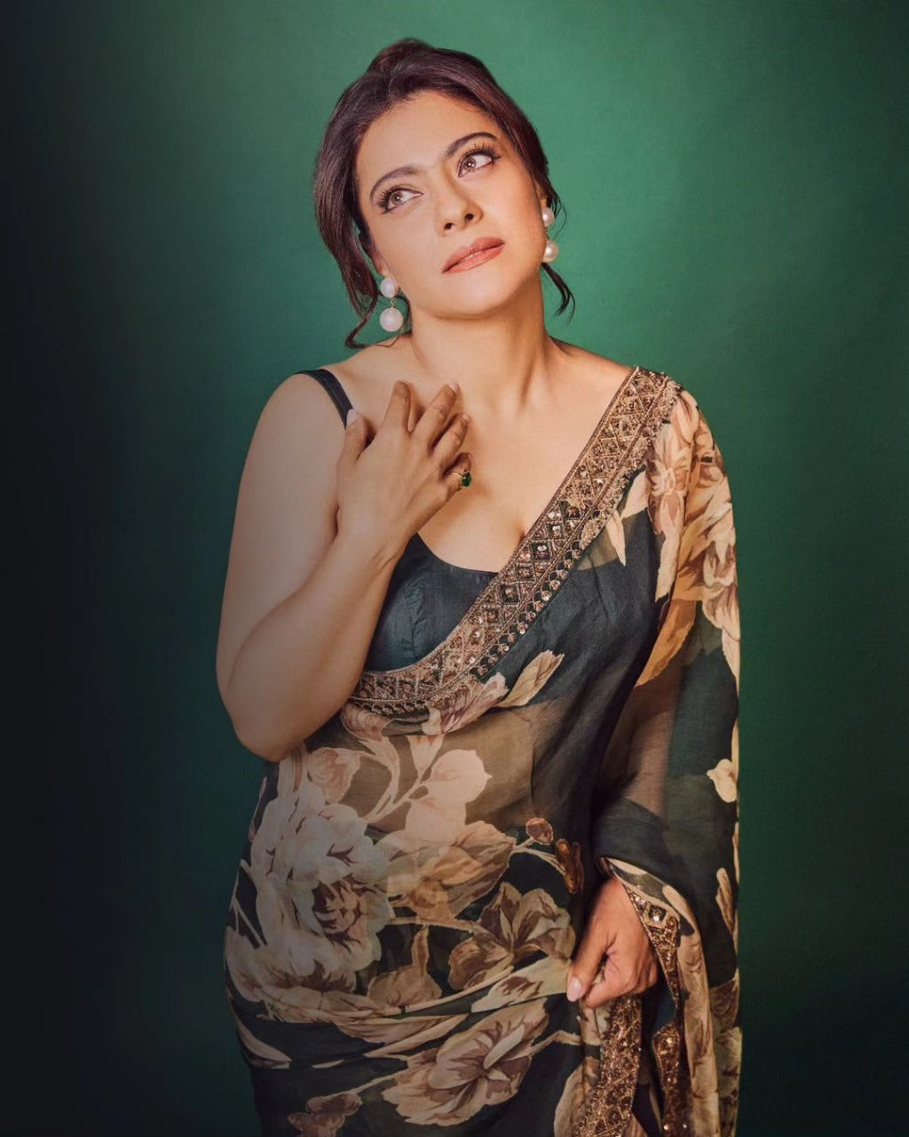 Bollywood Style Georgette Digital Print Saree with Embroidery & Satin Blouse