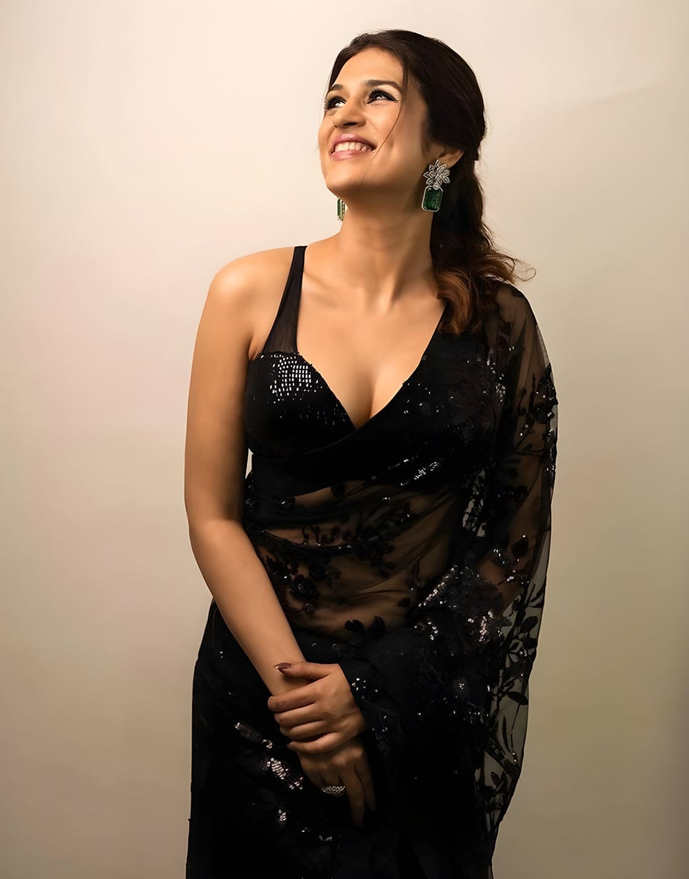 Georgette Multi Embroidery Saree with Banglori Embroidered Blouse Piece