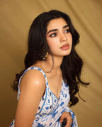 Georgette Fabric with Heavy Digital Print & Mono Lace Border