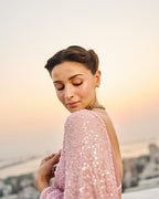 Georgette Sequin Work Saree with Banglori Silk Cotton Blouse