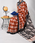 Abstract Print Mulmul Cotton Party Wear Saree - Pionex Fab