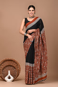 Abstract Print Mulmul Cotton Party Wear Saree - Pionex Fab