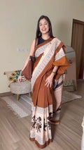 Abstract Print Mulmul Cotton Party Wear Saree - Pionex Fab