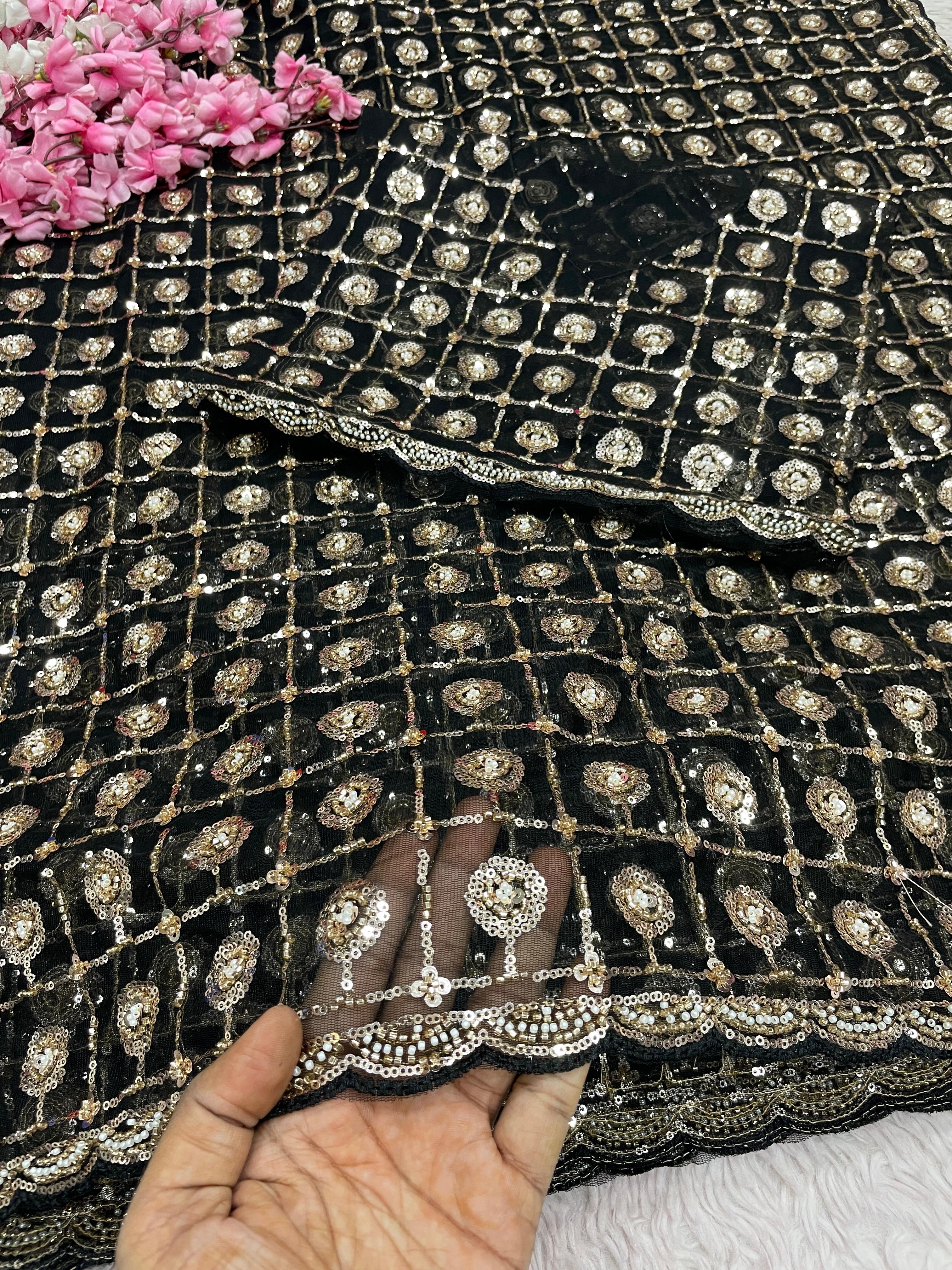 Betterfly Net With Brits Sequence Work Embroidered Saree