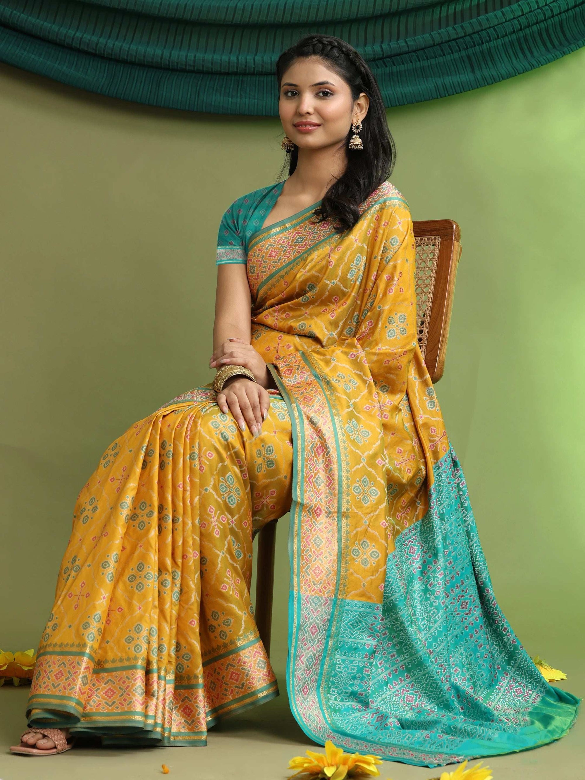 Woven Banarasi Patola Jacquard Pure Silk Saree