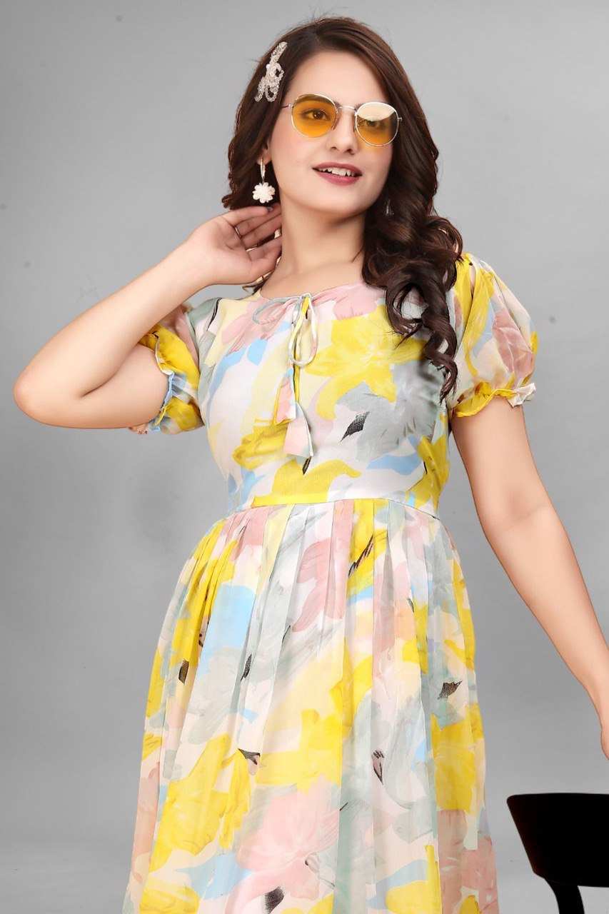 Graceful Light Blue Fit and Flare Dress for Women