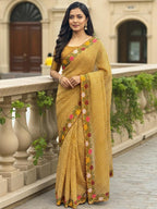 Cotton Silk Bandhani Printed Saree with Embroidery Work Border