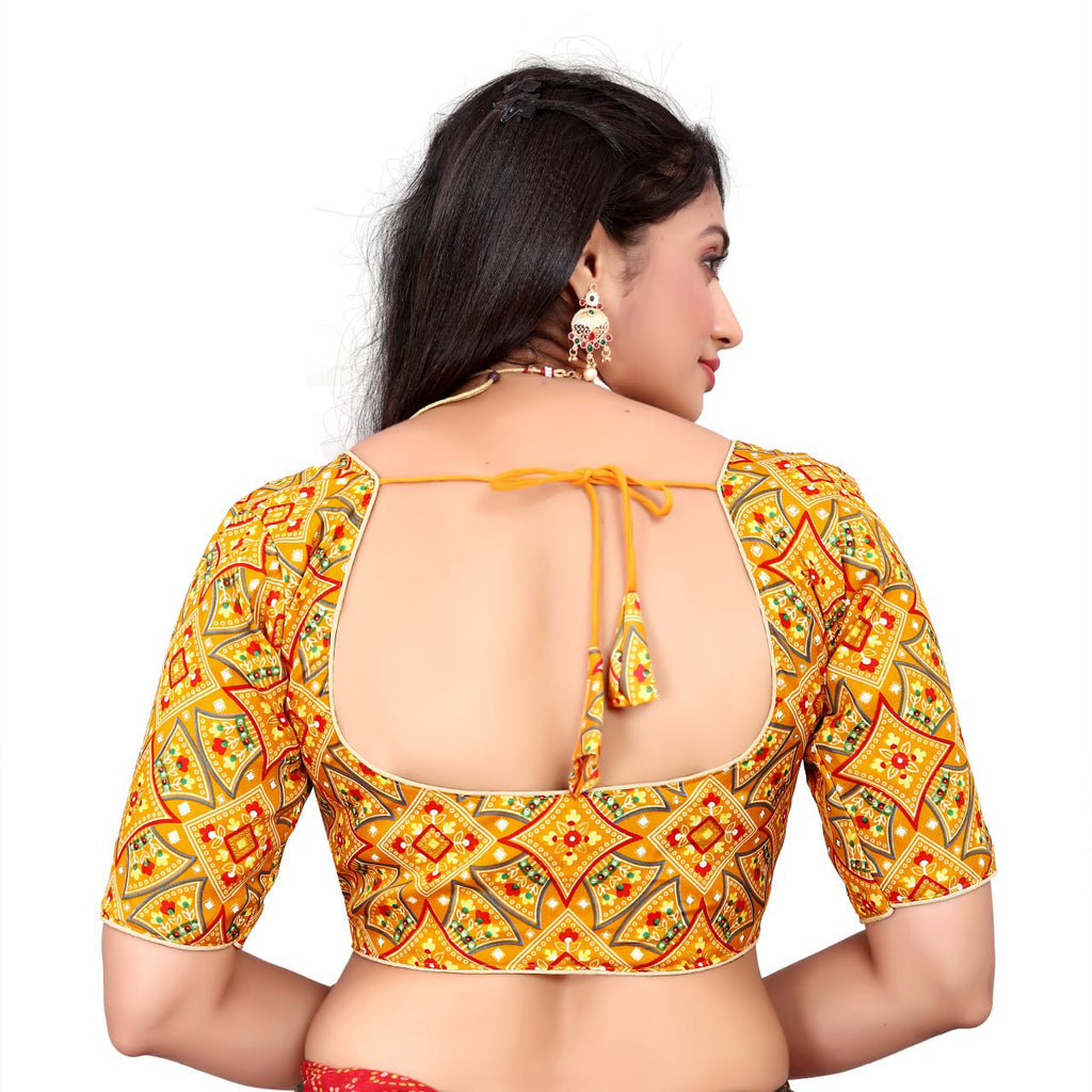 Cotton Soft Silk Bandhani Printed Blouse