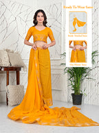 Ready-to-Wear Banarasi Jacquard Saree in Crepe Fabric