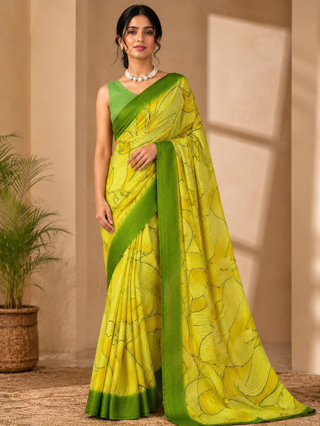 Georgette Pre Stitched Ready To Wear Saree for Women