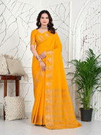 Ready-to-Wear Banarasi Jacquard Saree in Crepe Fabric