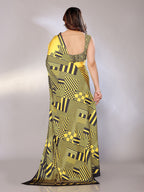 Abstract Print Crepe Silk Saree for Party Wear