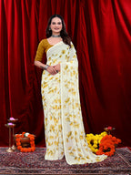 Women's Ready-to-wear Floral Printed Georgette Saree