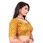 Cotton Soft Silk Bandhani Printed Blouse
