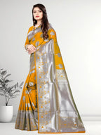 Pionex Banarasi Softy Copper Zari Weaving Brocade Saree