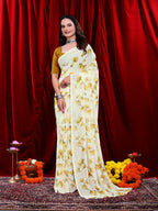 Women's Ready-to-wear Floral Printed Georgette Saree