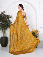 Bandhani Printed Satin Silk Saree for Party Look