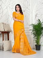 Ready-to-Wear Banarasi Jacquard Saree in Crepe Fabric