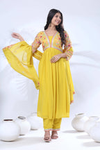 Georgette Embroidery With Sequence A line Kurta Set