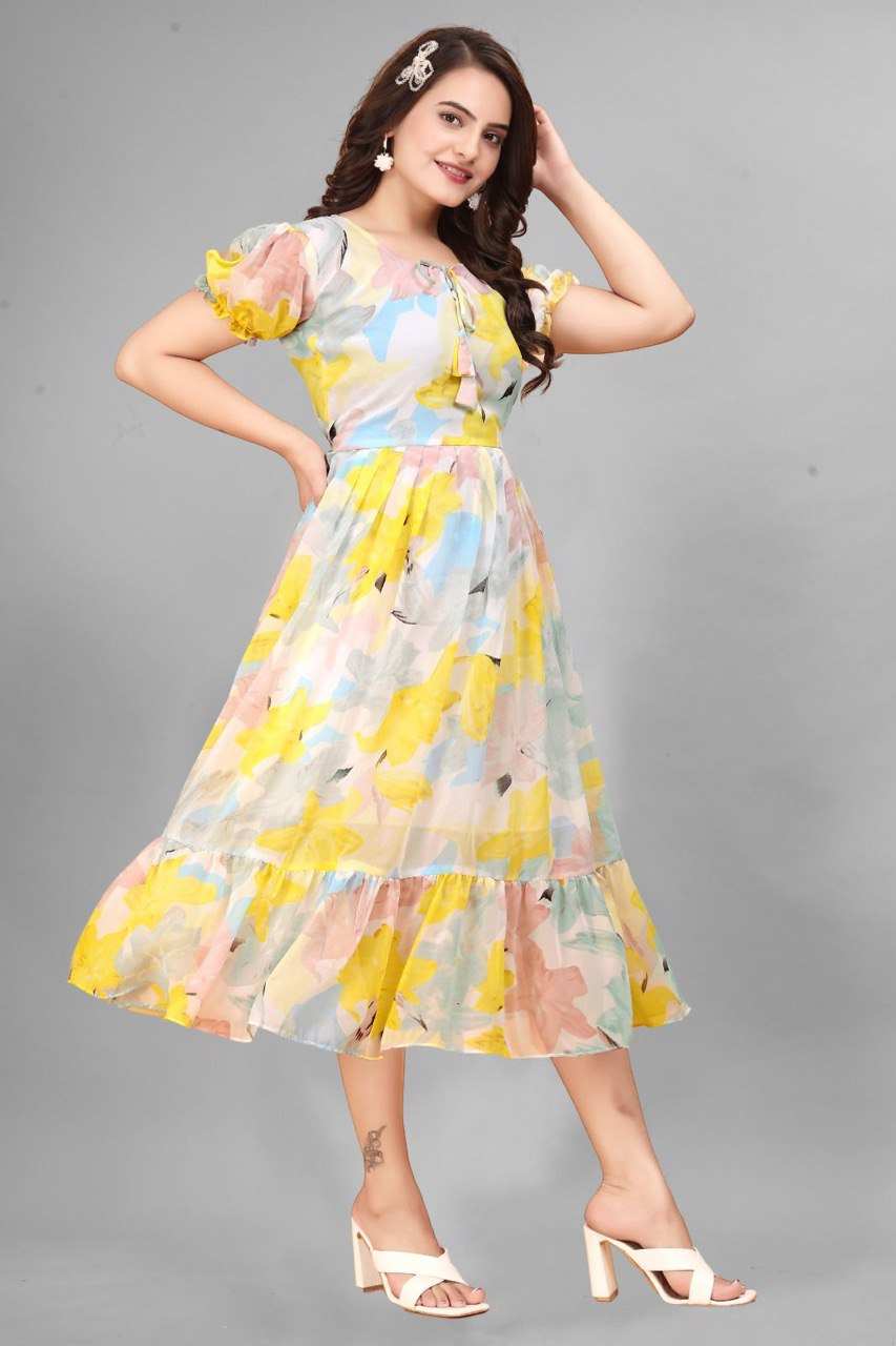 Graceful Light Blue Fit and Flare Dress for Women