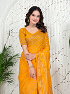 Banarasi Ready-to-Wear Jacquard Saree in Crepe Fabric