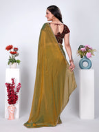 Gold Lace Rama Two-Tone Fancy Chiffon Silk Saree With Stitched Blouse