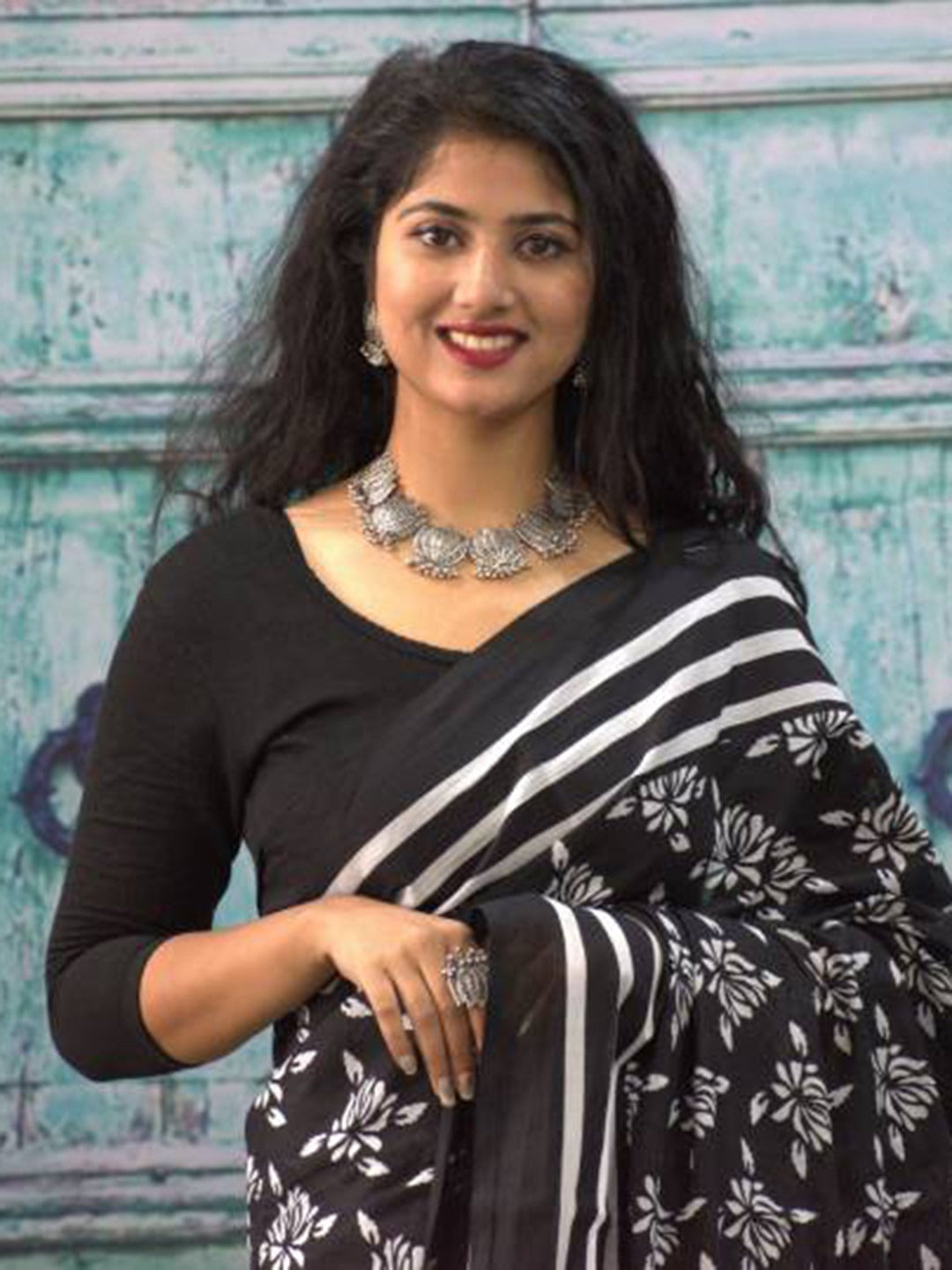Jaipuri Mul Cotton Printed Saree for Women | Batik & Hand Block Inspired Floral Print Soft Cotton Saree with Unstitched Blouse Piece