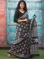 Jaipuri Mul Cotton Ready to Wear Saree for Women | Batik Floral Printed Pre-Draped Pre-Pleated Cotton Saree | Adjustable Waist 26–50 Inch