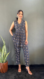 Printed V-Neck Co Ord Sets For Office Wear
