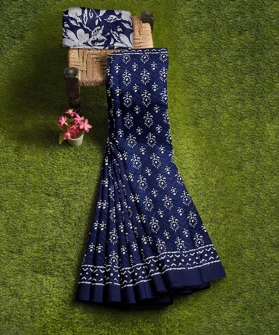 Floral Print Daily Wear Pure Cotton Saree